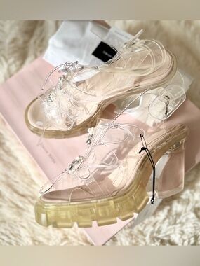 Simon Rocha Jelly Lace Up Heeled Trek Sandals
